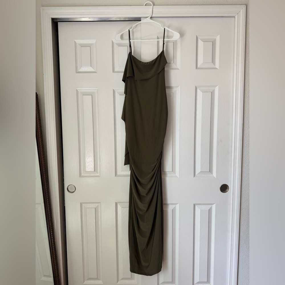 Elegant Olive Green Dress